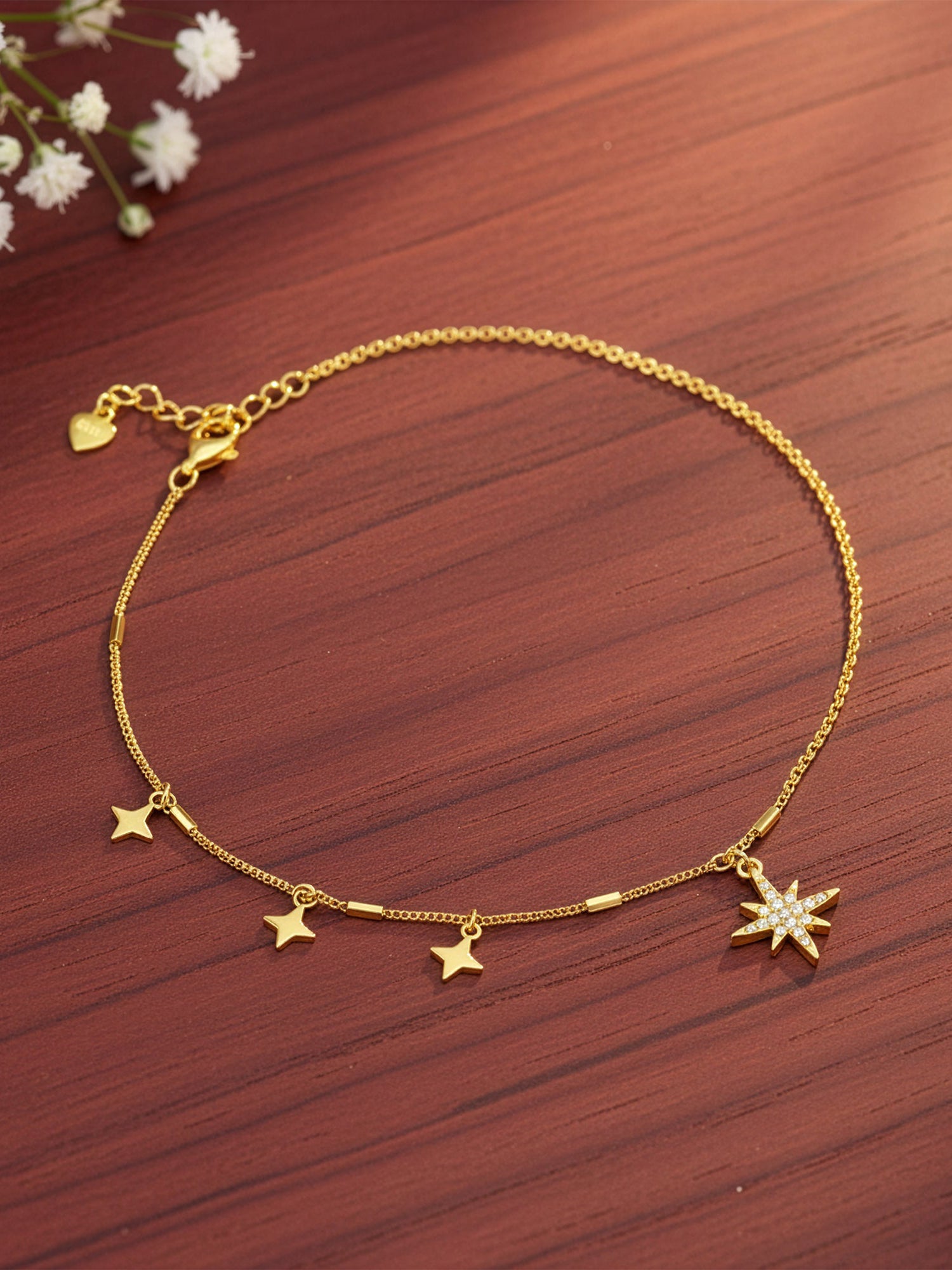 Golden North Star Anklet