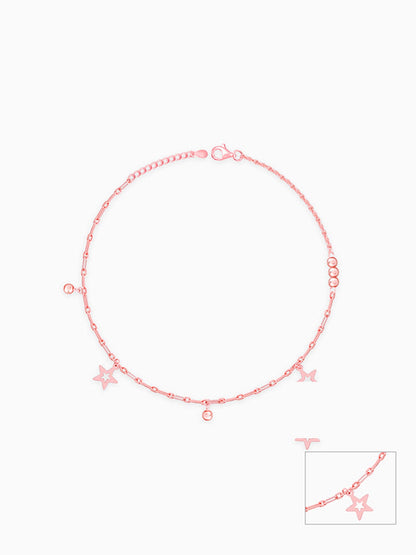 Rose Gold Star Laced Anklet