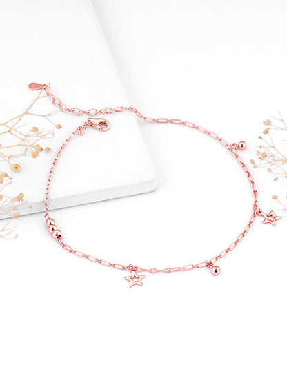 Rose Gold Star Laced Anklet