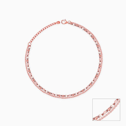 Rose Gold Classic Layered Anklet