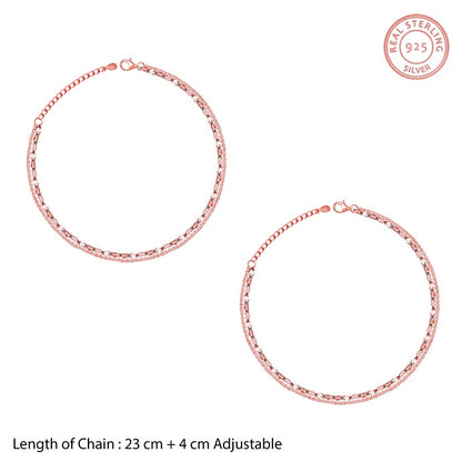 Rose Gold Classic Layered Anklet