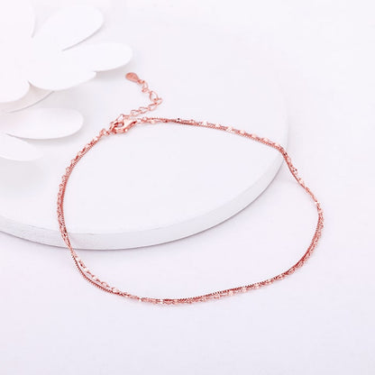 Rose Gold Classic Layered Anklet