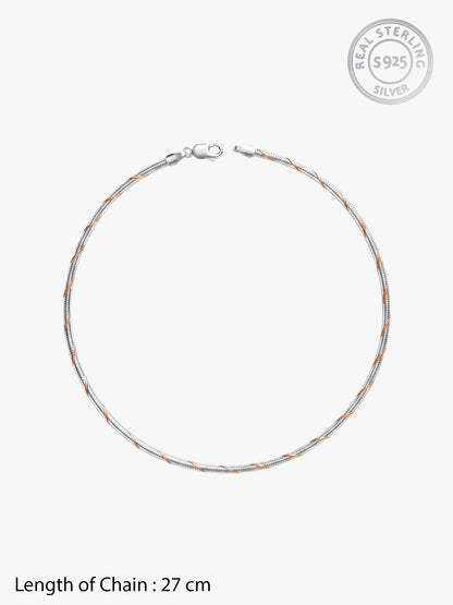 Rose Gold and Silver Snake Chain Anklet