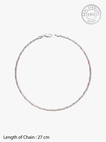 Rose Gold and Silver Snake Chain Anklet