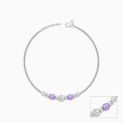 Silver Colourful Radiance Anklet