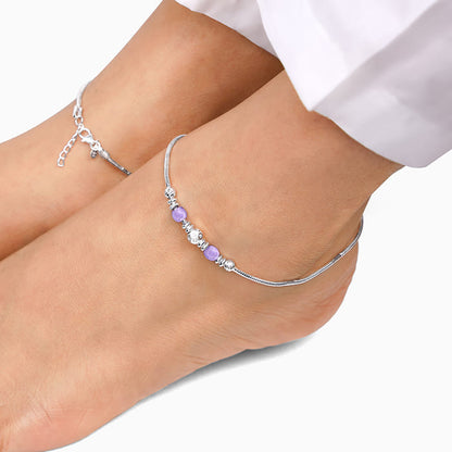 Silver Colourful Radiance Anklet