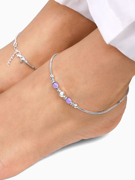 Silver Colourful Radiance Anklet