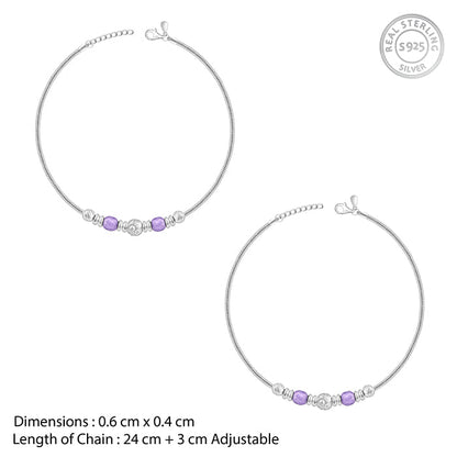 Silver Colourful Radiance Anklet
