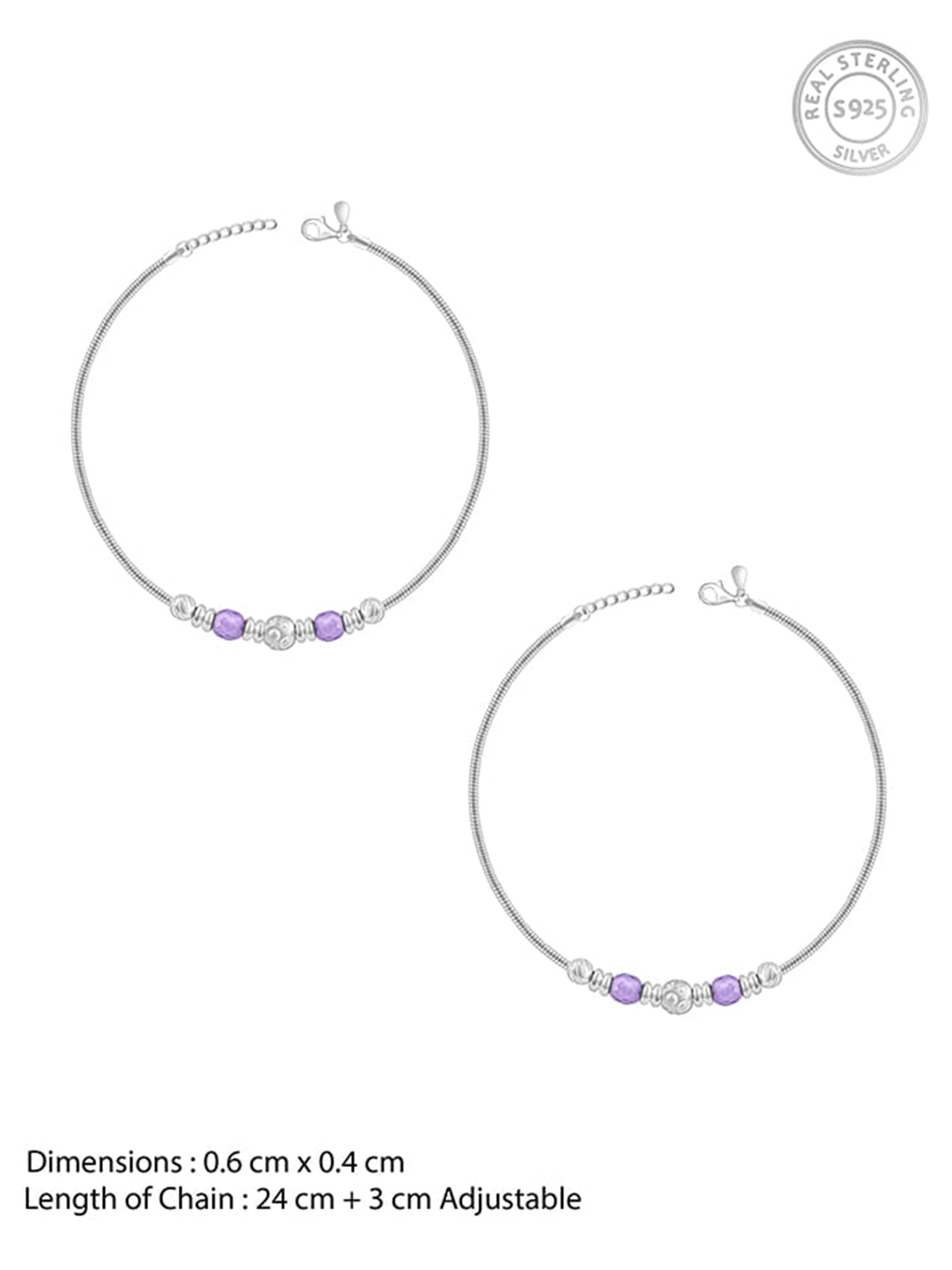 Silver Colourful Radiance Anklet