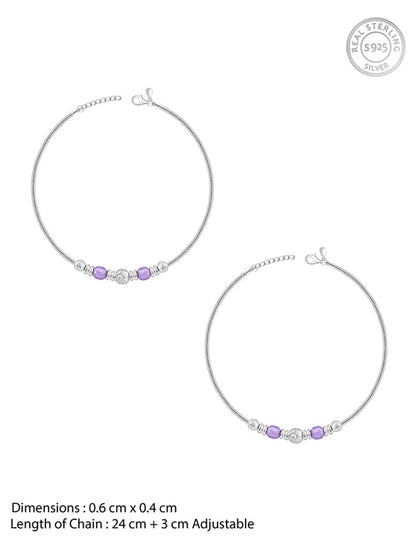 Silver Colourful Radiance Anklet