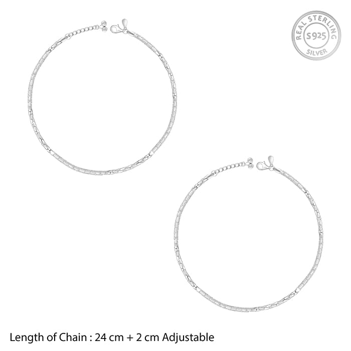 Silver Sparkling Light Anklet - view 4