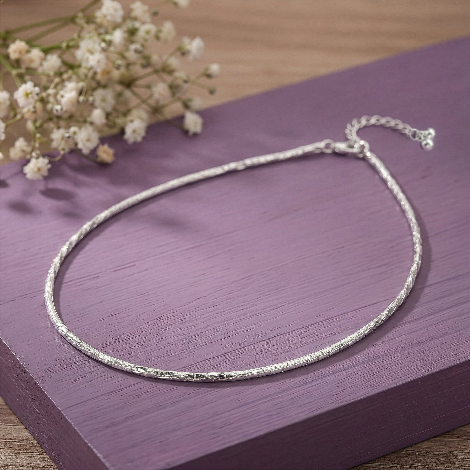 Silver Sparkling Light Anklet