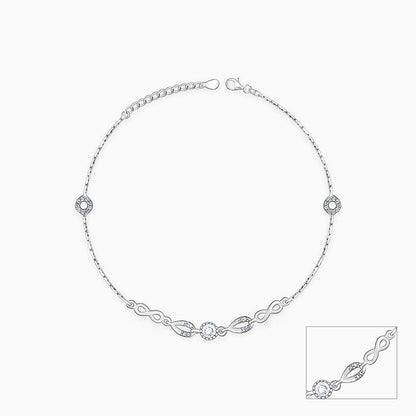 Silver Infinity Zirconia Anklet