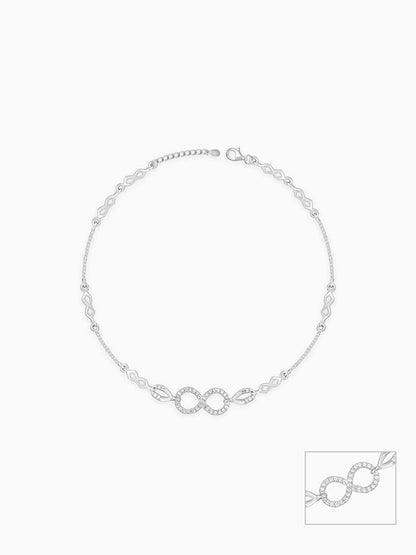 Silver Graceful Infinity Anklet