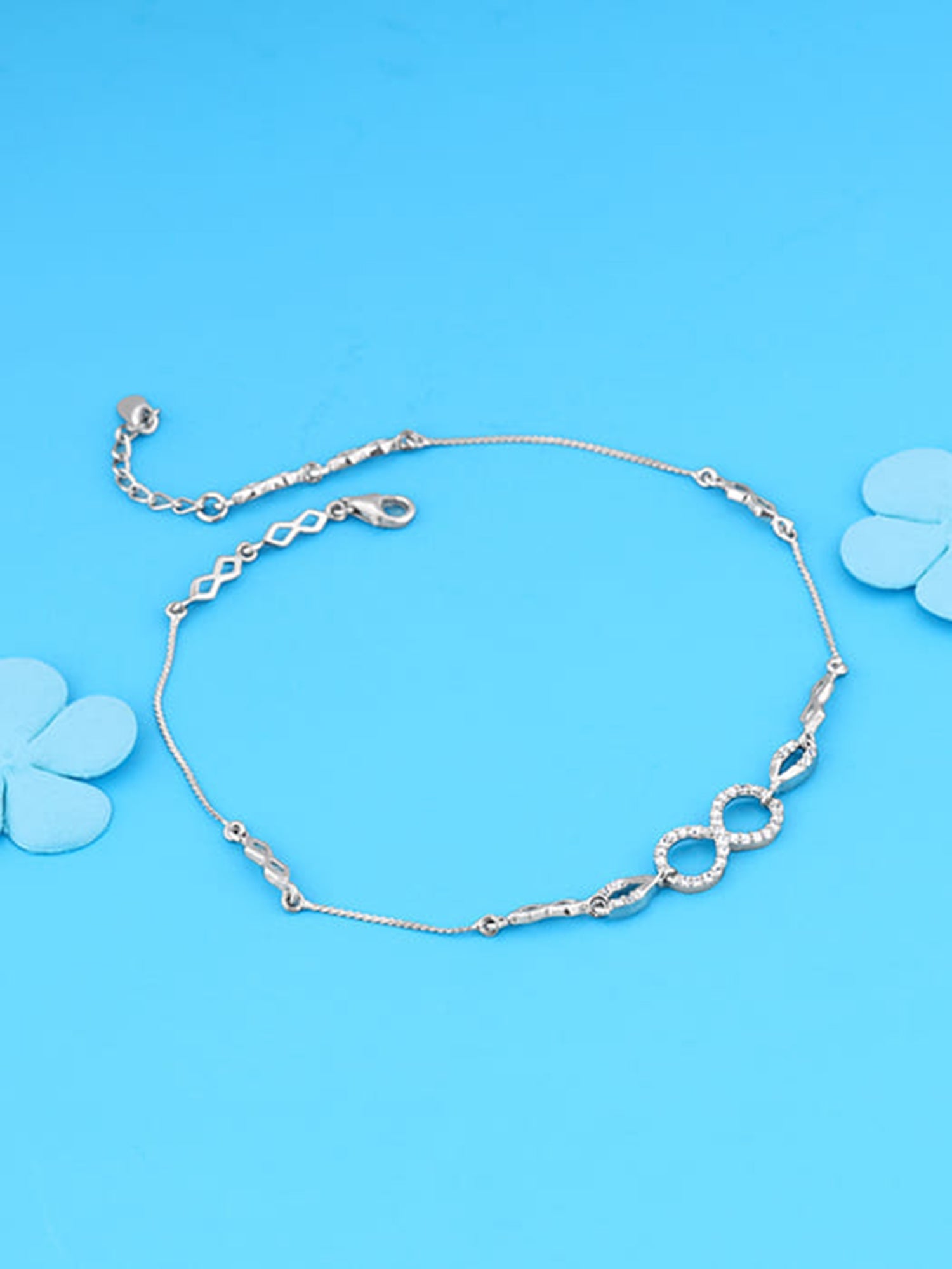 Silver Graceful Infinity Anklet