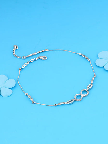 Silver Graceful Infinity Anklet