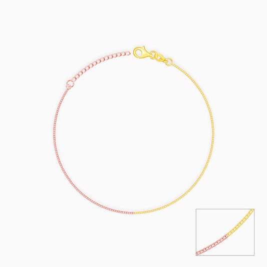 Rose Gold And Golden Cable Chain Anklet