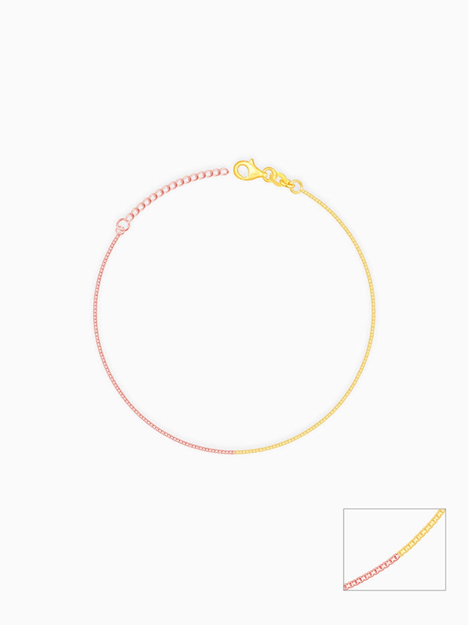 Rose Gold And Golden Cable Chain Anklet