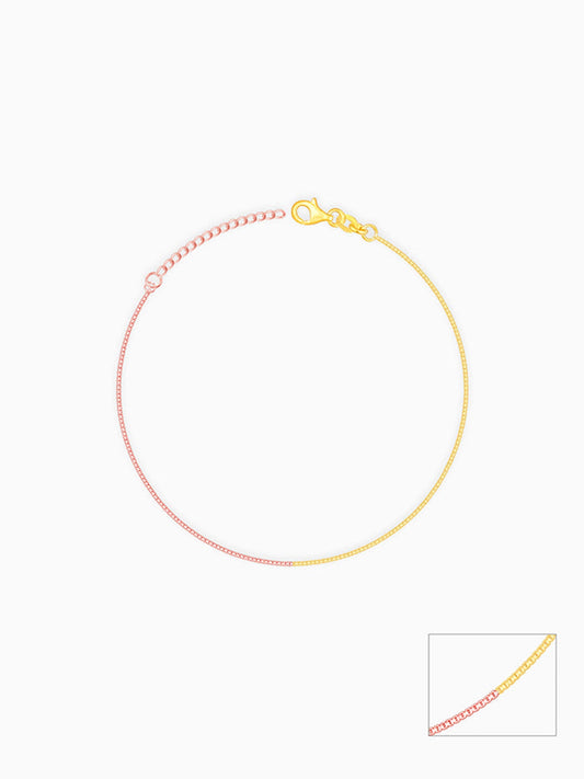 Rose Gold And Golden Cable Chain Anklet