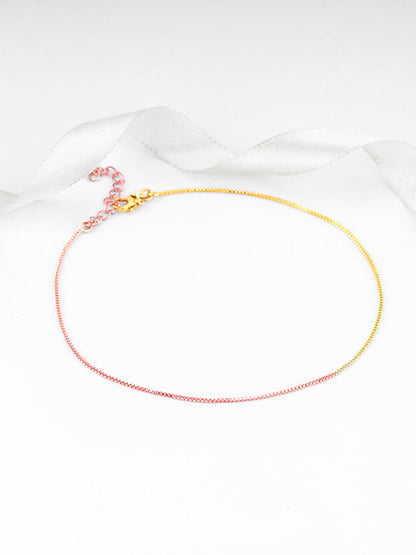 Rose Gold And Golden Cable Chain Anklet