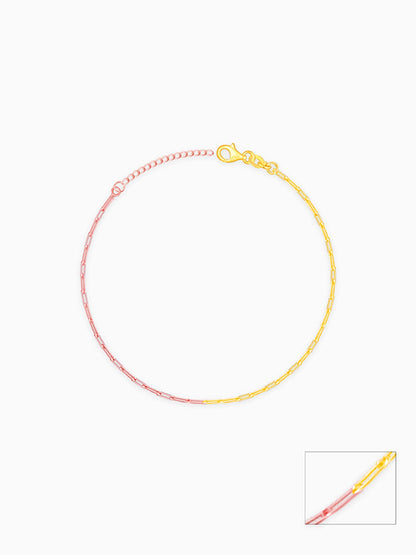 Dual Tone Link Chain Anklet