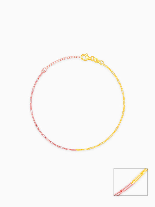 Dual Tone Link Chain Anklet