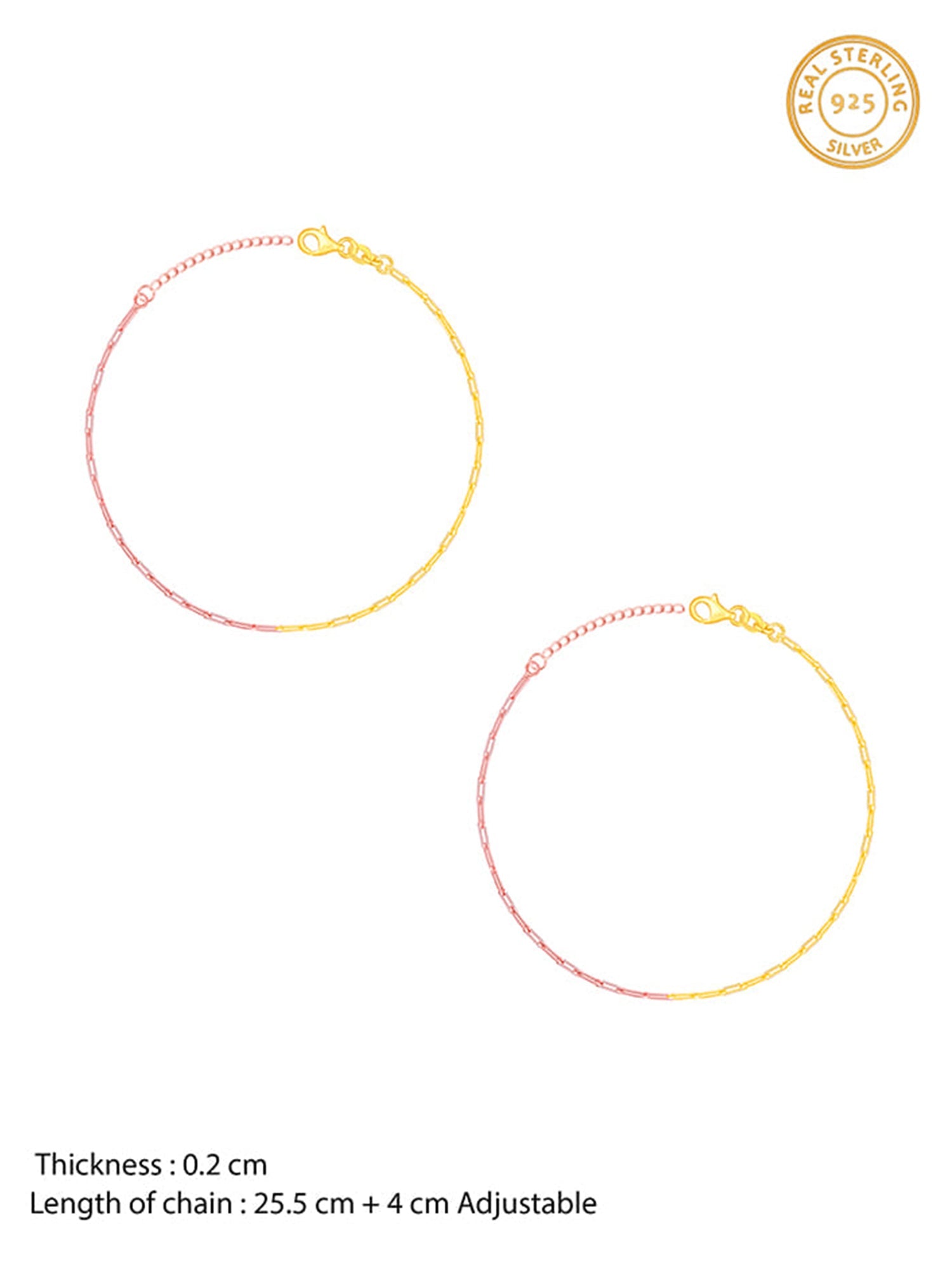Dual Tone Link Chain Anklet