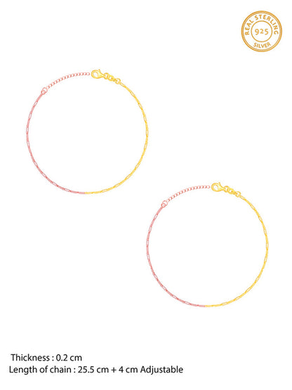 Dual Tone Link Chain Anklet