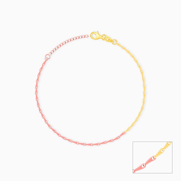 Rose Gold And Golden Dual Tone Elegance Anklet