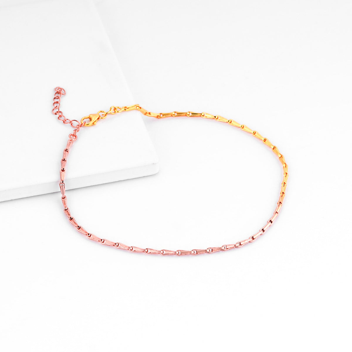 Rose Gold And Golden Dual Tone Elegance Anklet