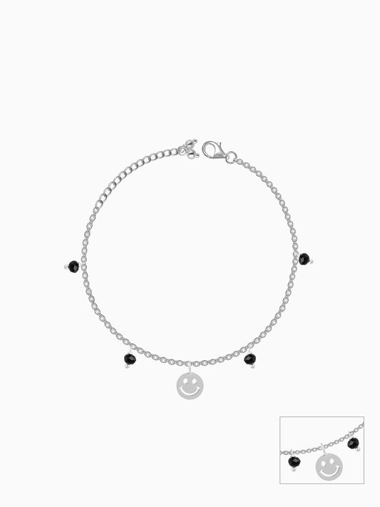 Silver Smiling Face Kids Anklet (1-3 yrs)