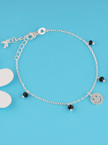 Silver Smiling Face Kids Anklet (1-3 yrs)