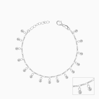 Silver Cute Rhythm Kids  Anklet (0-1 yrs)