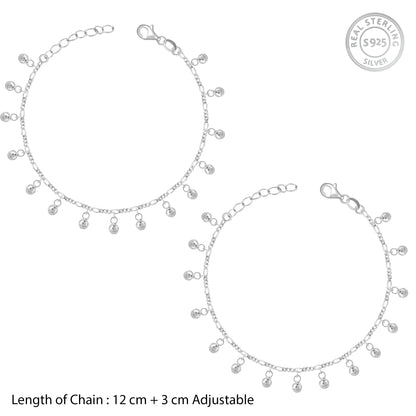 Silver Cute Rhythm Kids  Anklet (0-1 yrs)