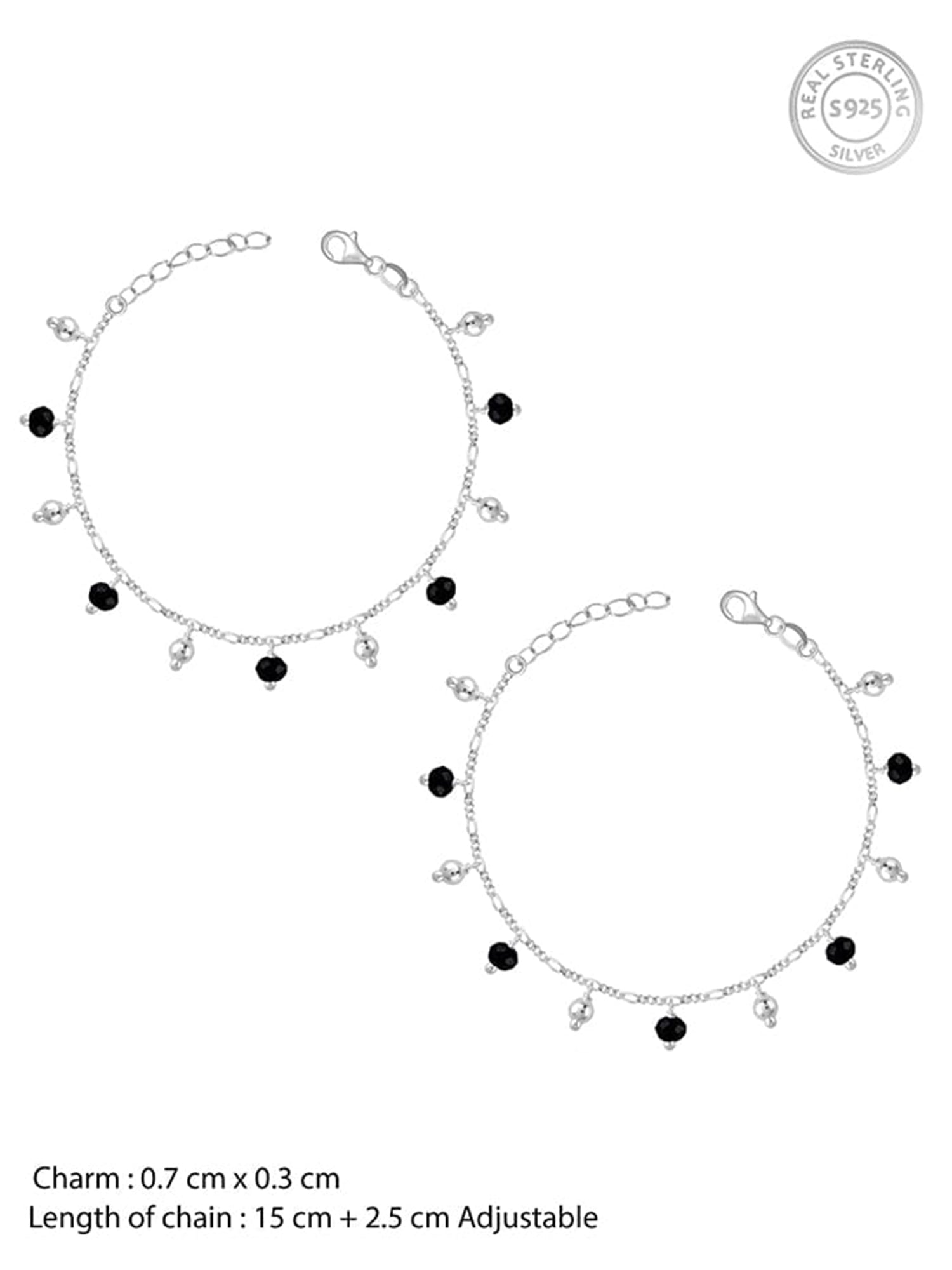 Silver Love Of The Beads Kids Anklet (1-3 yrs)