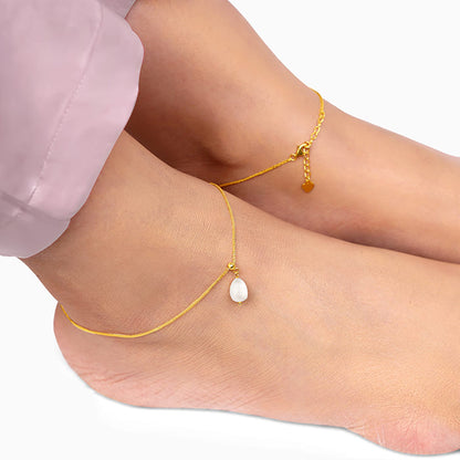 Golden Gentle Pearl Anklet