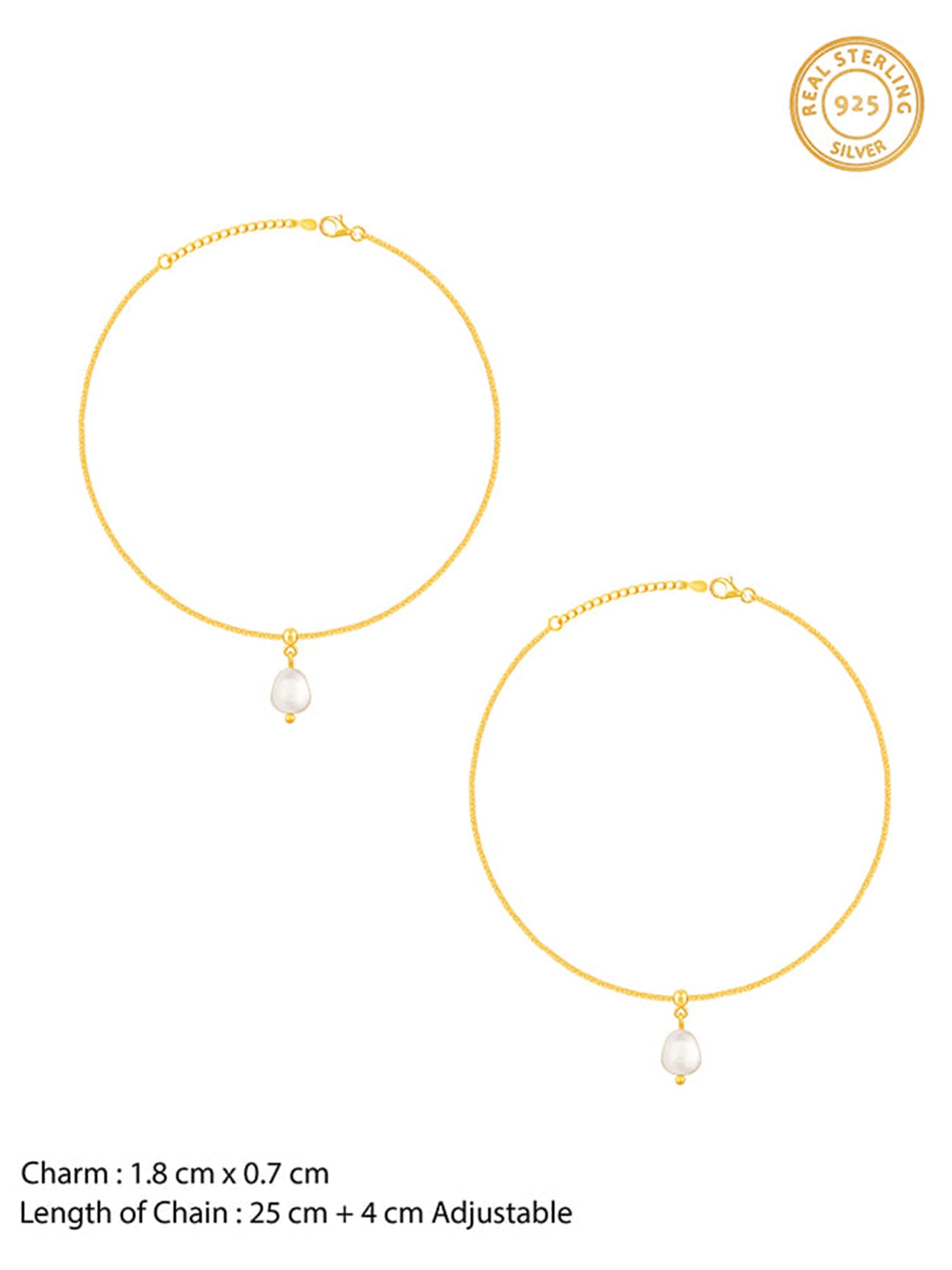 Golden Gentle Pearl Anklet