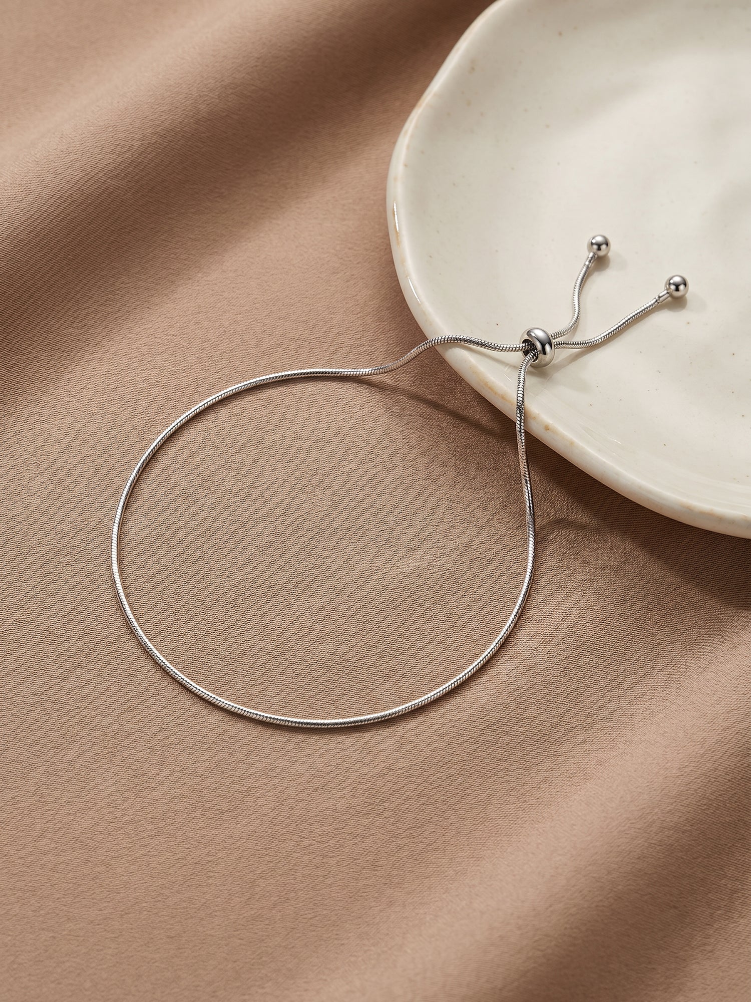Silver Classic Slider Anklet
