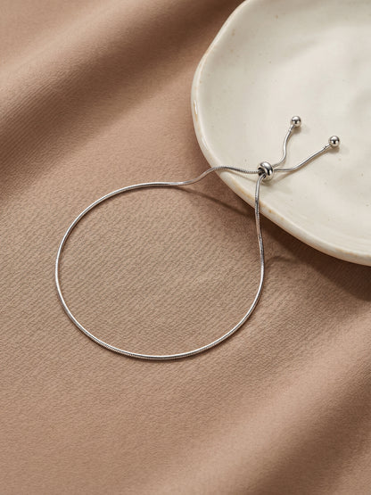 Silver Classic Slider Anklet
