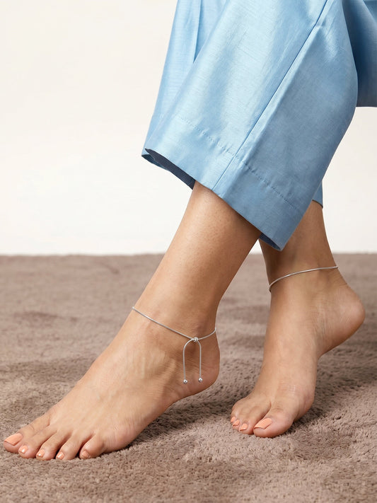 Silver Classic Slider Anklet