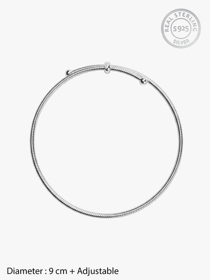 Silver Classic Slider Anklet