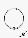 Silver Black Evil Eye Anklet