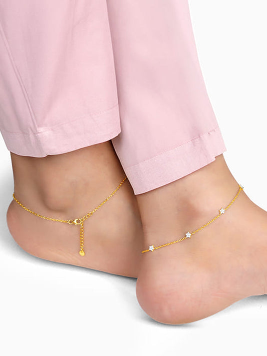 Golden Star Constellation Anklet