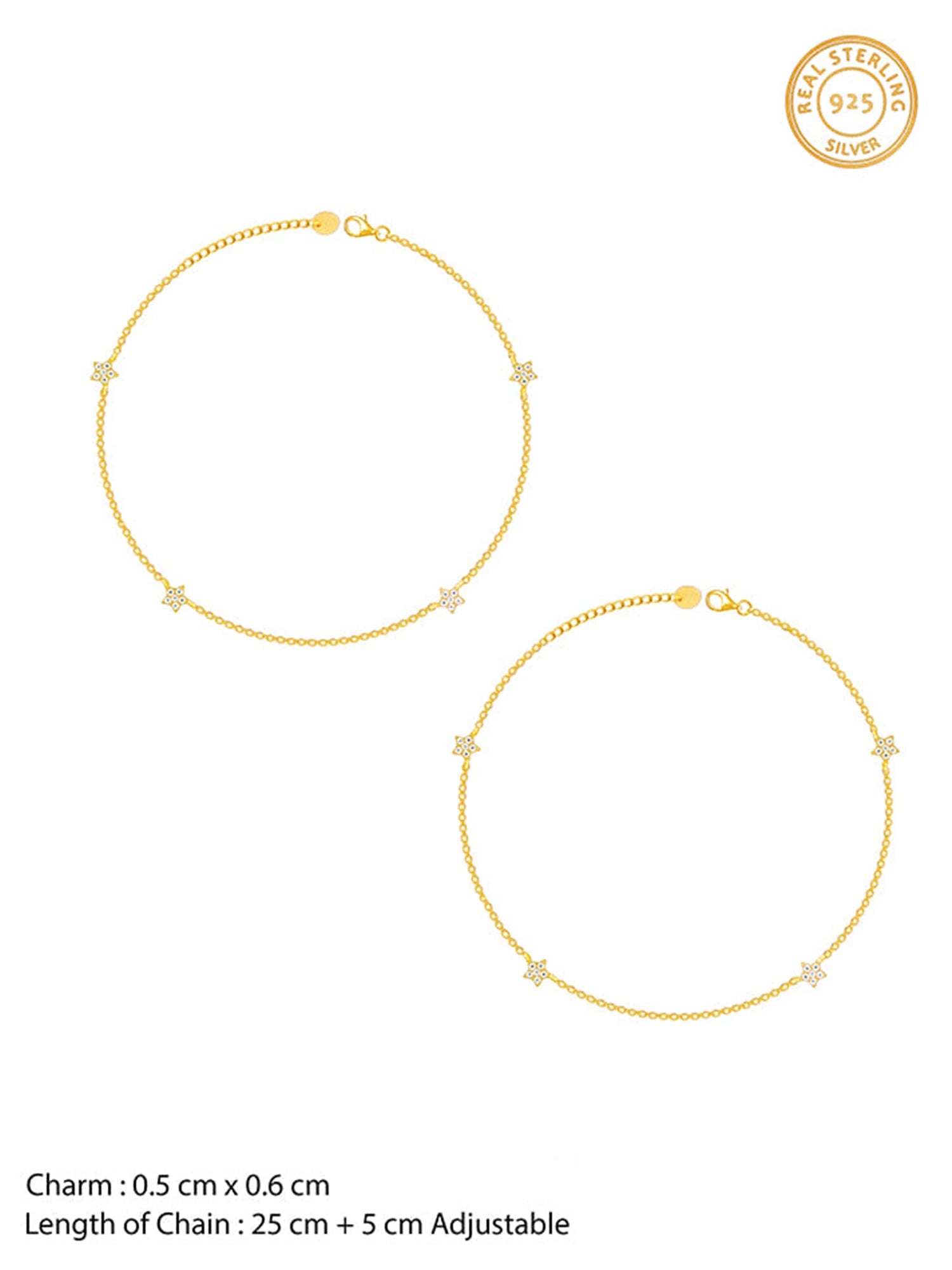 Golden Star Constellation Anklet