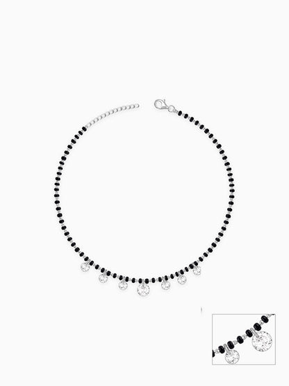 Silver Crystal Charm Anklet