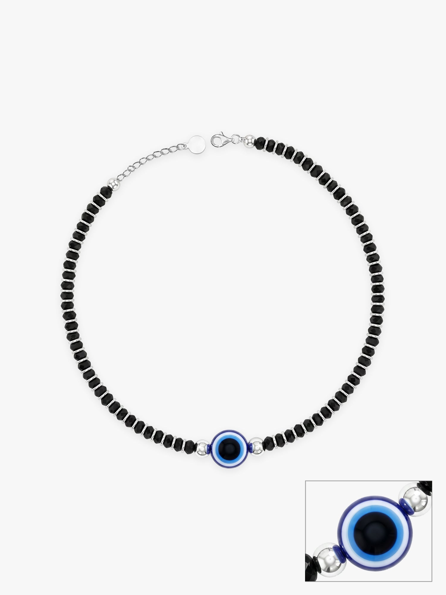 Silver Evil Eye Protection Anklet