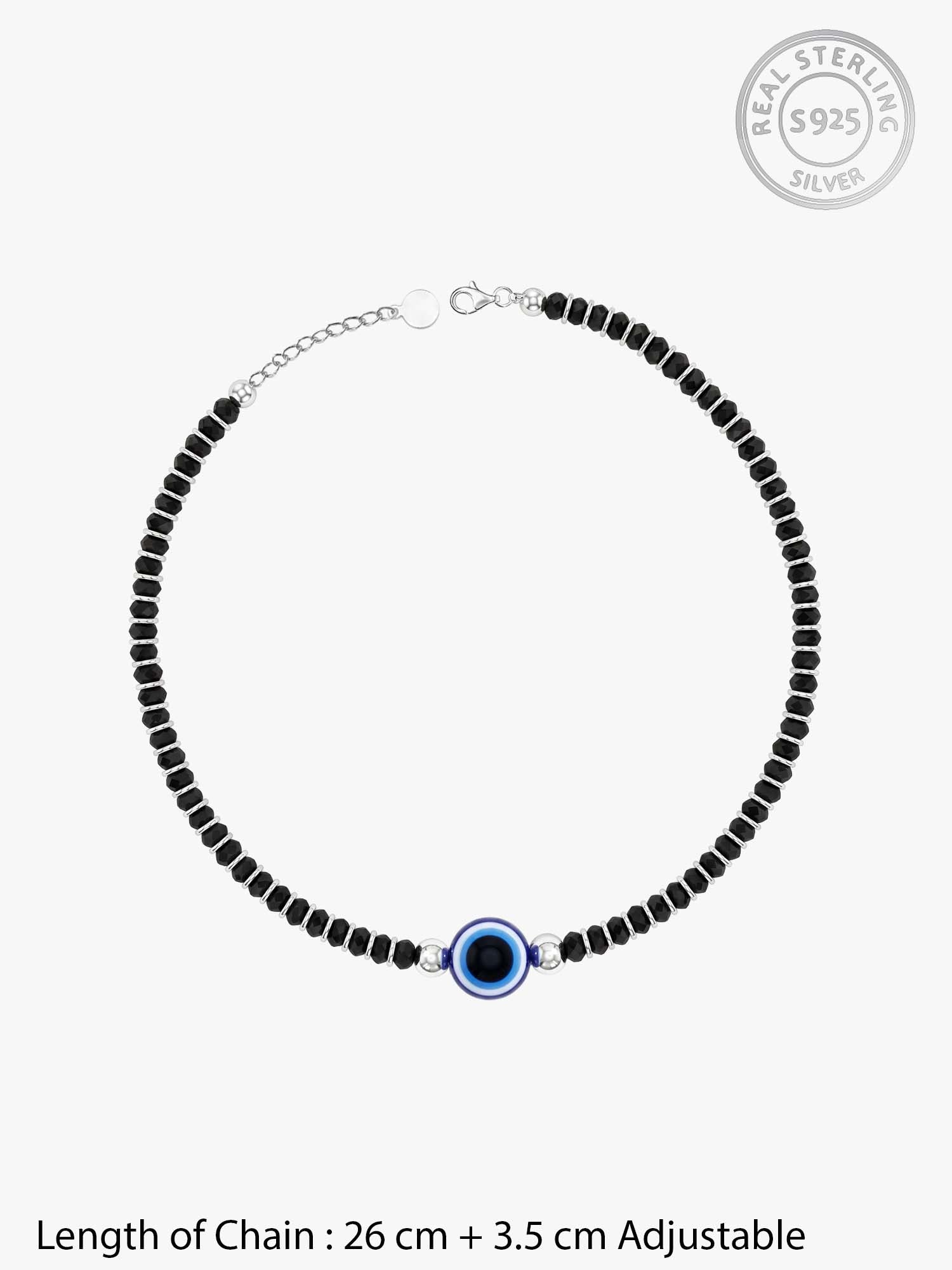 Silver Evil Eye Protection Anklet
