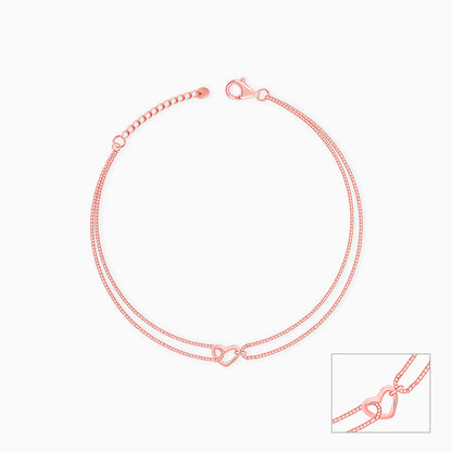 Rose Gold Follow Love Layered Anklet
