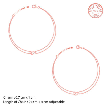 Rose Gold Follow Love Layered Anklet