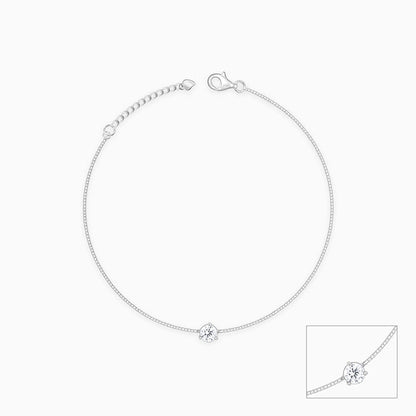 Silver Zirconia Anklet
